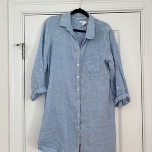 Light Blue Button-Up Dress